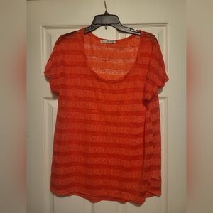 Maurices Red Sheer Short Sleeve Top
